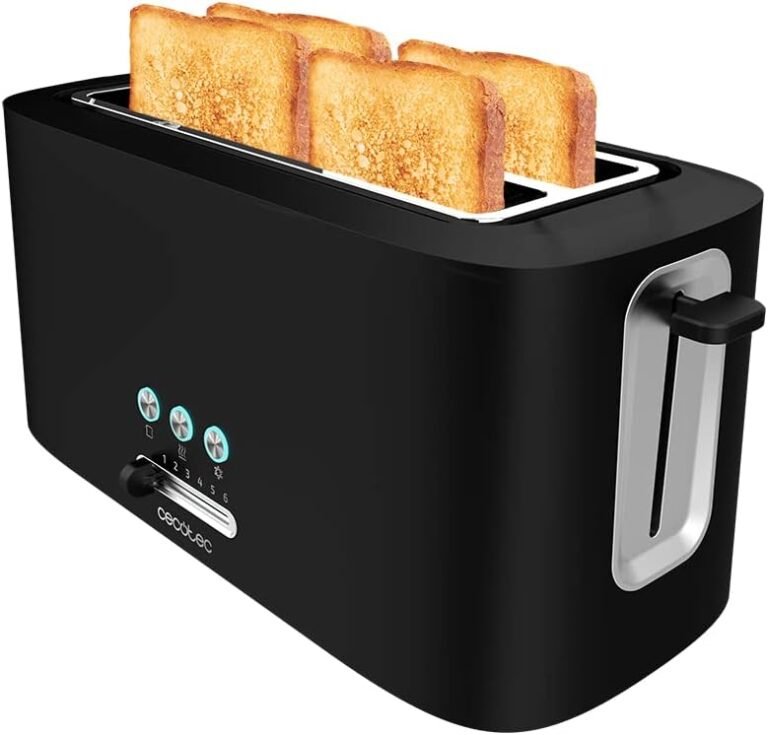 Cecotec Tostadora Vertical Toast&Taste 16000 Extra Double. 1630 W, 2 Ranuras Largas extraanchas, 3 Funciones, Diseño en plástico con acabados en acero inox, Incluye Varillas superiores