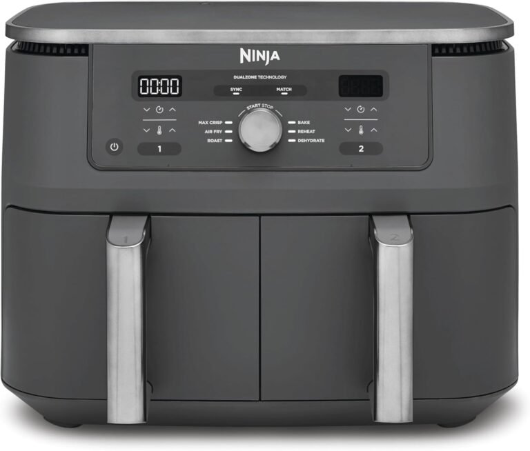 Ninja MAX, Freidora de Aire con 2 Cajones Independientes, 6 Funciones, 9,5L