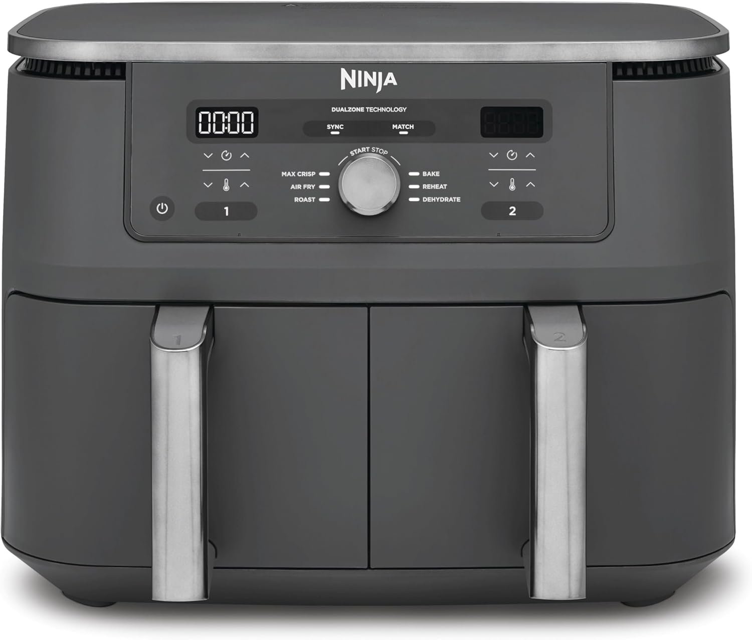 Ninja MAX, Freidora de Aire con 2 Cajones Independientes, 6 Funciones, 9,5L