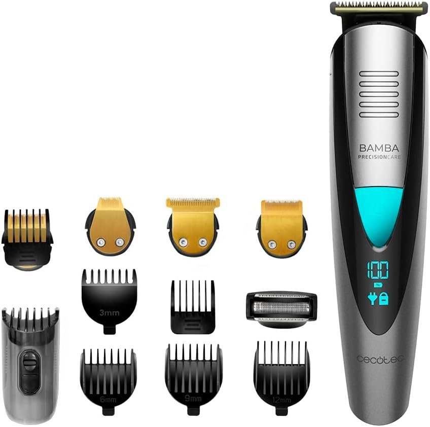Cecotec Afeitadora Multifunción 5 en 1 Bamba PrecisionCare Pro. Batería de litio, Autonomía 60 mins, Waterproof, Cuchillas de Revestimiento de Titanio, IPX7, Modo con Cable